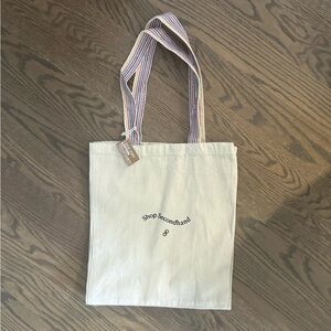 Poshmark Canvas Tote Bag with Multicolor Straps